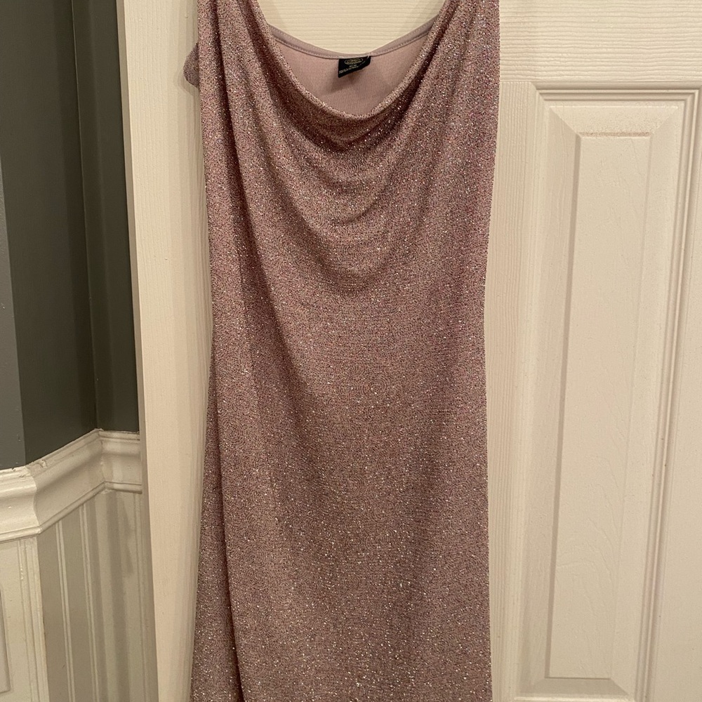 Urban Outfitters Glitter Cowl Neck Lilac Mini Dress